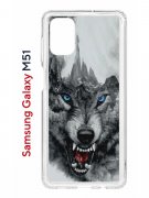Чехол-накладка Samsung Galaxy M51 Kruche Print Волк