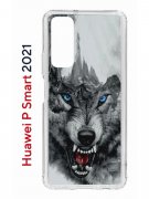 Чехол-накладка Huawei P Smart 2021 Kruche Print Волк