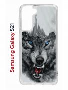 Чехол-накладка Samsung Galaxy S21 Kruche Print Волк