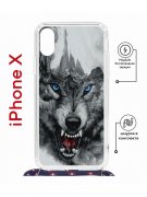 Чехол-накладка Apple iPhone X (598925) Kruche PRINT Волк