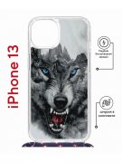 Чехол-накладка Apple iPhone 13 (610629) Kruche PRINT Волк