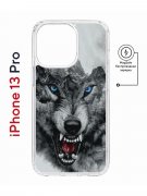 Чехол-накладка Apple iPhone 13 Pro (610631) Kruche PRINT Волк