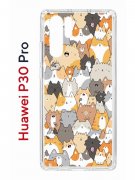 Чехол-накладка Huawei P30 Pro Kruche Print Котики