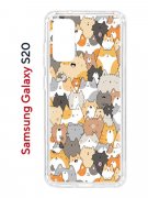 Чехол-накладка Samsung Galaxy S20 Kruche Print Котики