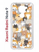 Чехол-накладка Xiaomi Redmi Note 9 Kruche Print Котики