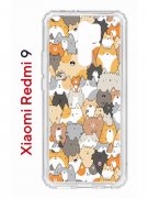 Чехол-накладка Xiaomi Redmi 9 Kruche Print Котики