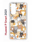 Чехол-накладка Huawei P Smart 2021 (594564) Kruche PRINT Котики