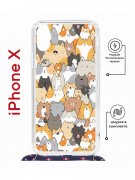 Чехол-накладка iPhone X/XS Kruche Magrope Print Котики