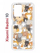 Чехол-накладка Xiaomi Redmi 10/10 Prime Kruche Print Котики