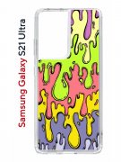 Чехол-накладка Samsung Galaxy S21 Ultra (594675) Kruche PRINT Абстракция Капли