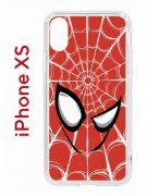 Чехол-накладка iPhone X/XS Kruche Print Человек-Паук красный