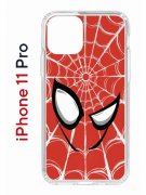 Чехол-накладка Apple iPhone 11 Pro (580658) Kruche PRINT Человек-Паук красный