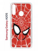 Чехол-накладка Samsung Galaxy A20S Kruche Print Человек-Паук красный