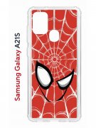 Чехол-накладка Samsung Galaxy A21S Kruche Print Человек-Паук красный