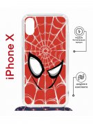 Чехол-накладка Apple iPhone X (598925) Kruche PRINT Человек-Паук красный