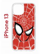 Чехол-накладка Apple iPhone 13 (606542) Kruche PRINT Человек-Паук красный