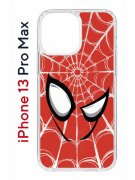 Чехол-накладка iPhone 13 Pro Max Kruche Print Человек-Паук красный