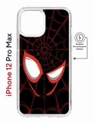 Чехол-накладка Apple iPhone 12 Pro Max (598885) Kruche PRINT Человек-Паук черный