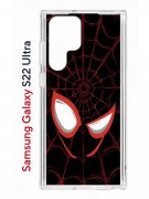 Чехол-накладка Samsung Galaxy S22 Ultra (610632) Kruche PRINT Человек-Паук черный