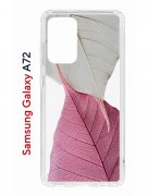 Чехол-накладка Samsung Galaxy A72 Kruche Print Pink and white