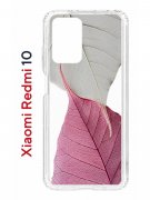 Чехол-накладка Xiaomi Redmi 10/10 Prime Kruche Print Pink and white