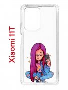 Чехол-накладка Xiaomi 11T (612848) Kruche PRINT Pink Hair