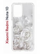 Чехол-накладка Xiaomi Redmi Note 10/Redmi Note 10S Kruche Print White roses