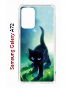 Чехол-накладка Samsung Galaxy A72 (598893) Kruche PRINT Черный кот