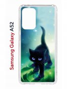 Чехол-накладка Samsung Galaxy A52 Kruche Print Черный кот