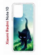 Чехол-накладка Xiaomi Redmi Note 10/Redmi Note 10S Kruche Print Черный кот