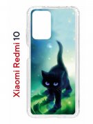 Чехол-накладка Xiaomi Redmi 10/10 Prime Kruche Print Черный кот