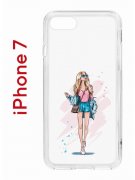 Чехол-накладка iPhone 7/8/SE (2020) Kruche Print Fashion Girl