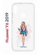 Чехол-накладка Huawei Y6 2019/Y6s 2019/Honor 8A/8A Pro Kruche Print Fashion Girl