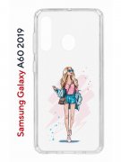Чехол-накладка Samsung Galaxy A60 2019 Kruche Print Fashion Girl