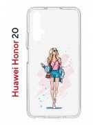 Чехол-накладка Huawei Honor 20/Nova 5T Kruche Print Fashion Girl