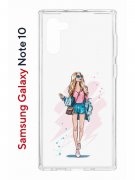 Чехол-накладка Samsung Galaxy Note 10 Kruche Print Fashion Girl