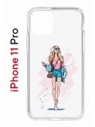 Чехол-накладка iPhone 11 Pro Kruche Print Fashion Girl