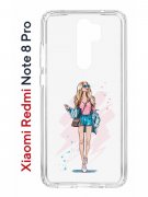 Чехол-накладка Xiaomi Redmi Note 8 Pro Kruche Print Fashion Girl