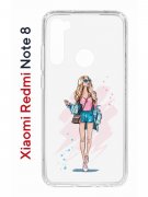 Чехол-накладка Xiaomi Redmi Note 8 Kruche Print Fashion Girl