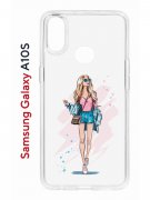 Чехол-накладка Samsung Galaxy A10S Kruche Print Fashion Girl