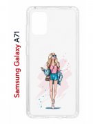 Чехол-накладка Samsung Galaxy A71 Kruche Print Fashion Girl