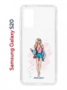 Чехол-накладка Samsung Galaxy S20 Kruche Print Fashion Girl