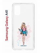 Чехол-накладка Samsung Galaxy A41 Kruche Print Fashion Girl