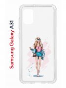 Чехол-накладка Samsung Galaxy A31 Kruche Print Fashion Girl