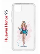 Чехол-накладка Huawei Honor 9S/Y5p 2020 Kruche Print Fashion Girl