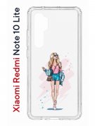 Чехол-накладка Xiaomi Mi Note 10 Lite Kruche Print Fashion Girl