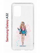 Чехол-накладка Samsung Galaxy A32 Kruche Print Fashion Girl