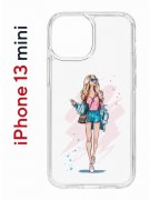 Чехол-накладка Apple iPhone 13 mini (606541) Kruche PRINT Fashion Girl