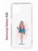 Чехол-накладка Samsung Galaxy A22 (606545) Kruche PRINT Fashion Girl