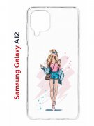 Чехол-накладка Samsung Galaxy A12/M12 (608589) Kruche Print Fashion Girl
